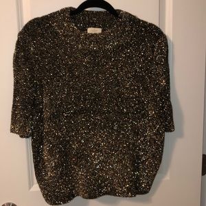 metallic texture sweater